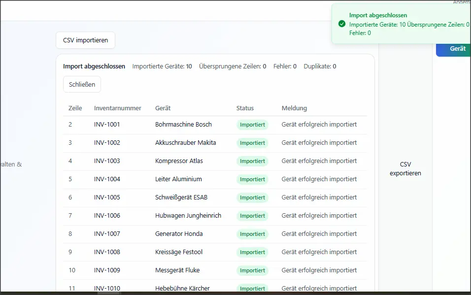 CSV Import